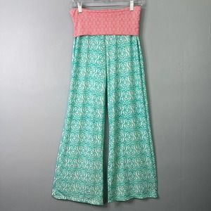 Cabana Life Teal Beach Pants Women's Size S Wide Leg Stretch UPF 50 Protection